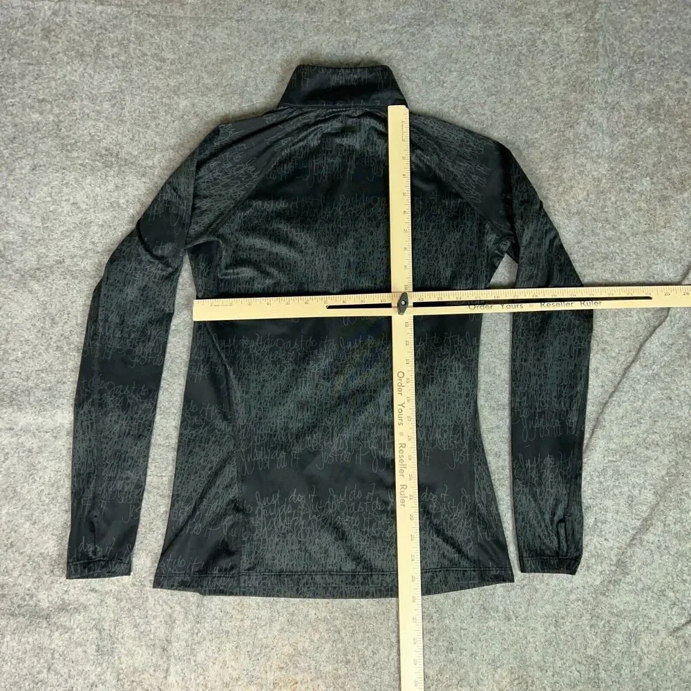 Nike Womens Pullover Large Black Gray Performance‎ Therma Fit Swoosh Athleisure